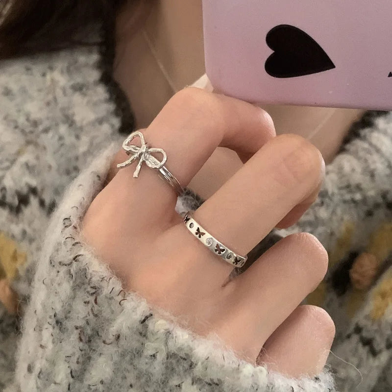 خاتم فينتفيل من الفضة الإسترليني عيار 925 للنساء والفتيات، هدية مثالية بتصميم ريترو عصري فريد من نوعه، مجوهرات هندسية غير متماثلة، خدمة توصيل مباشرة