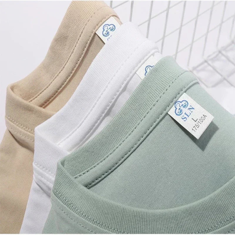 تيشيرت رياضي جديد عالي الجودة لعام 2025، فضفاض وواسع، مصنوع من القطن، بأكمام قصيرة، مناسب للرجال، مثالي للتدريب الصيفي والجري.