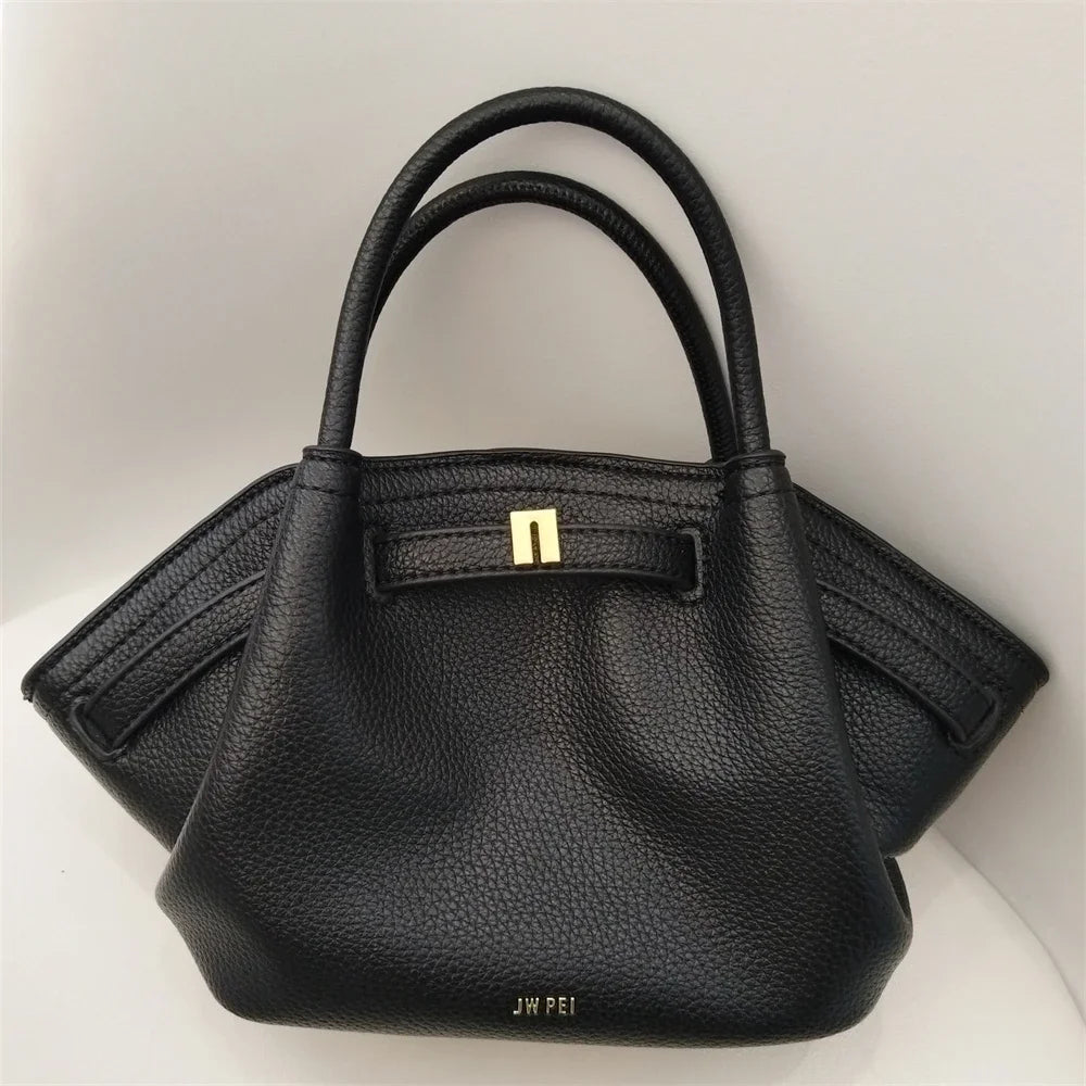 JW PEI 2025 حقيبة كتف نسائية جديدة من القماش البني، حقيبة يد صغيرة من الجلد النباتي، حقيبة يد صغيرة من الجلد عالي الجودة