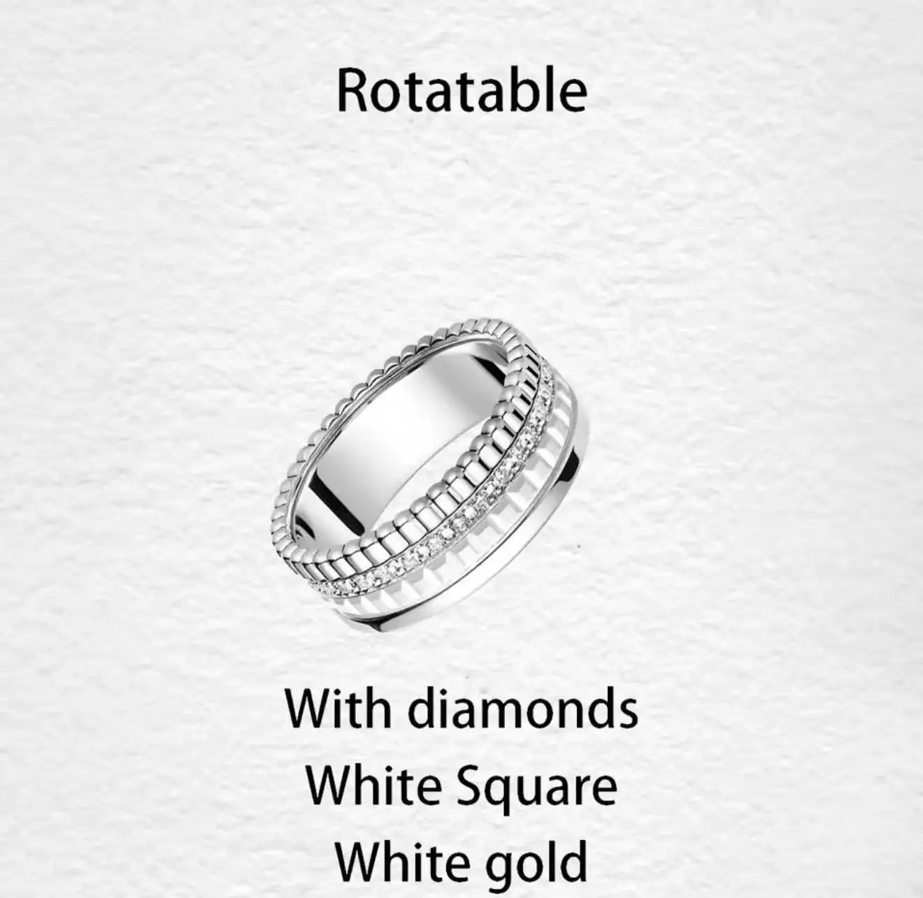 خواتم دوارة فاخرة على الطراز الفرنسي للرجال والنساء قابلة للدوران مصنوعة من مادة الموزانيت عالية الجودة باللونين الأسود والأبيض هدية للمهرجانات