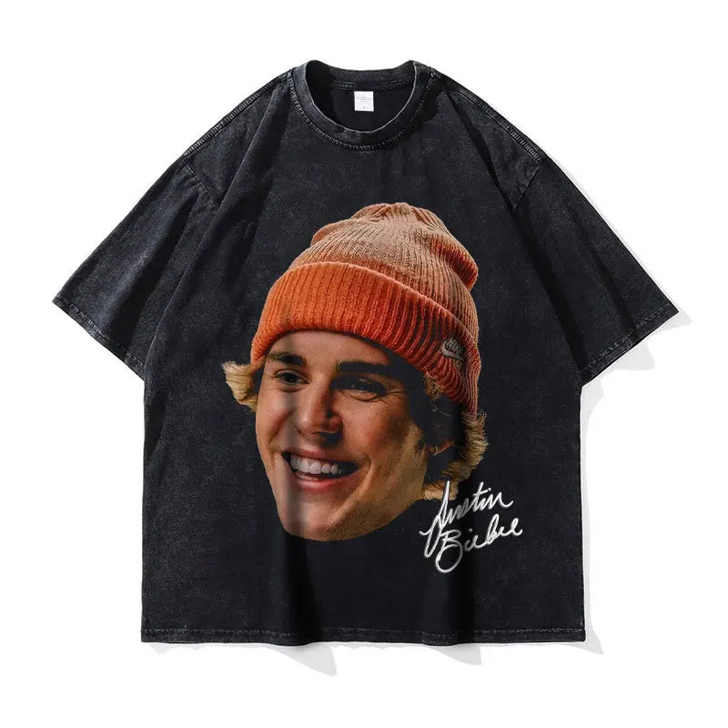 تي شيرتات كبيرة الحجم بتصميم هيب هوب راب مغسول عتيق، تي شيرت كبير الحجم مطبوع عليه DTG، تي شيرتات هاراجوكو Y2K بأكمام قصيرة للرجال، 100% قطن