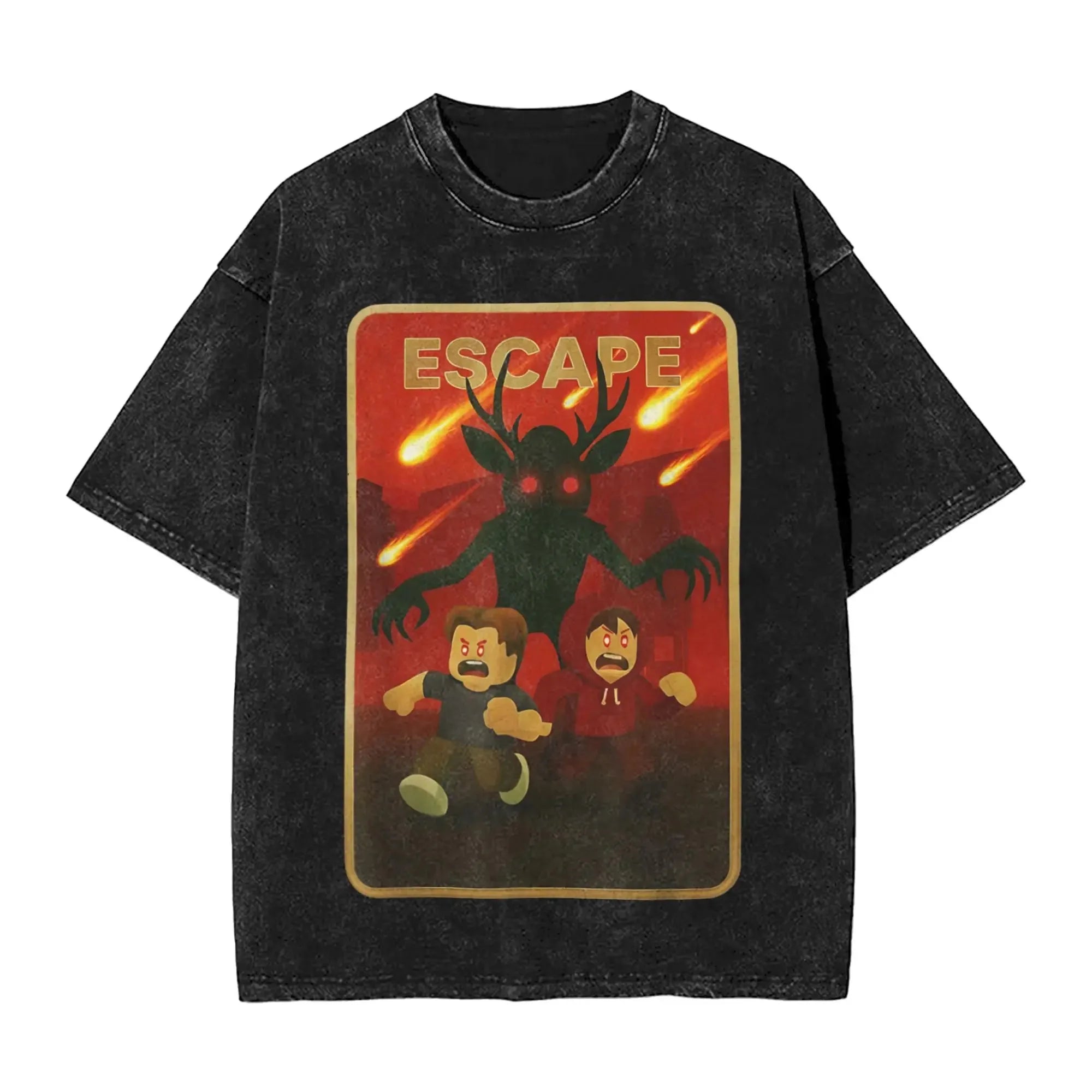 New Game 99 Nights Halloween in The Forest Funny Washed Vintage T-Shirt Men Women Cotton O Neck Tees Street Loose Oversized Top