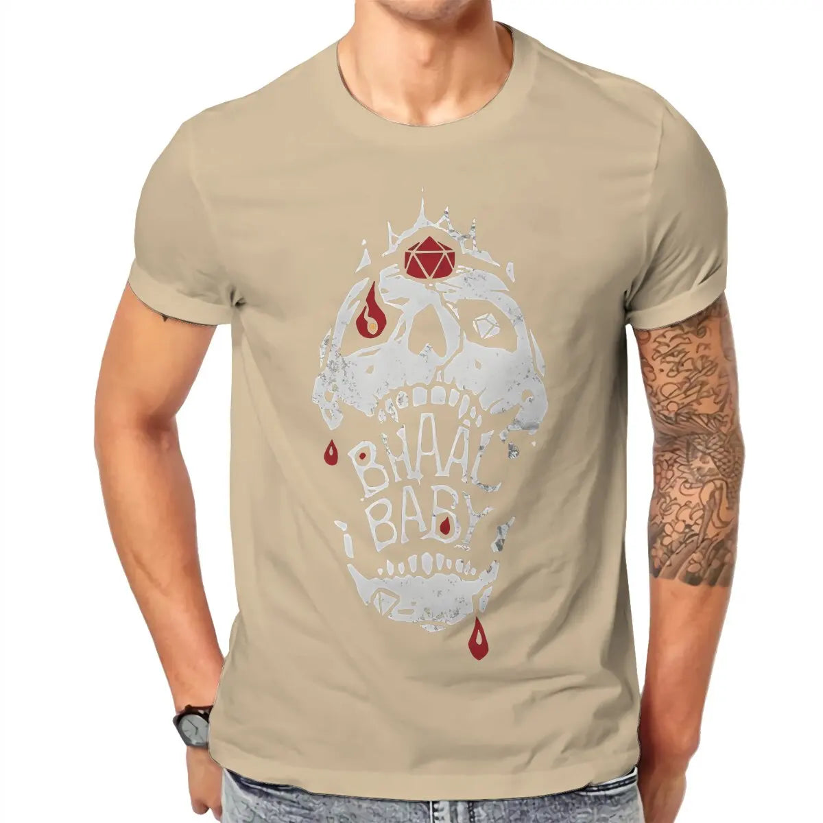 تي شيرت رجالي من DND باللون الأحمر، يظهر رغبتك المظلمة، تي شيرت رجالي من القطن، ملابس رجالية