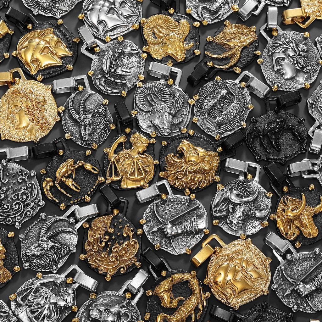 قلادات رجالية من الفولاذ المقاوم للصدأ على شكل اثني عشر كوكبة، سلسلة قلادة، هدايا للأزواج، مجوهرات عصرية للنساء، هدايا بالجملة، شحن مباشر