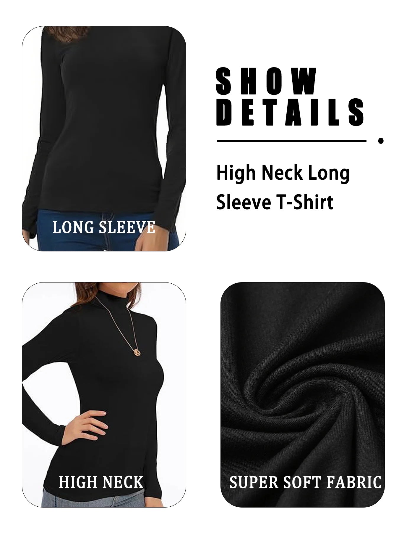 طقم من ٣ قطع ملابس رياضية نسائية بياقة عالية وأكمام طويلة. مريحة للغاية، قابلة للتمدد، لون سادة، كاجوال، مناسبة للتمرين والجري واليوغا.