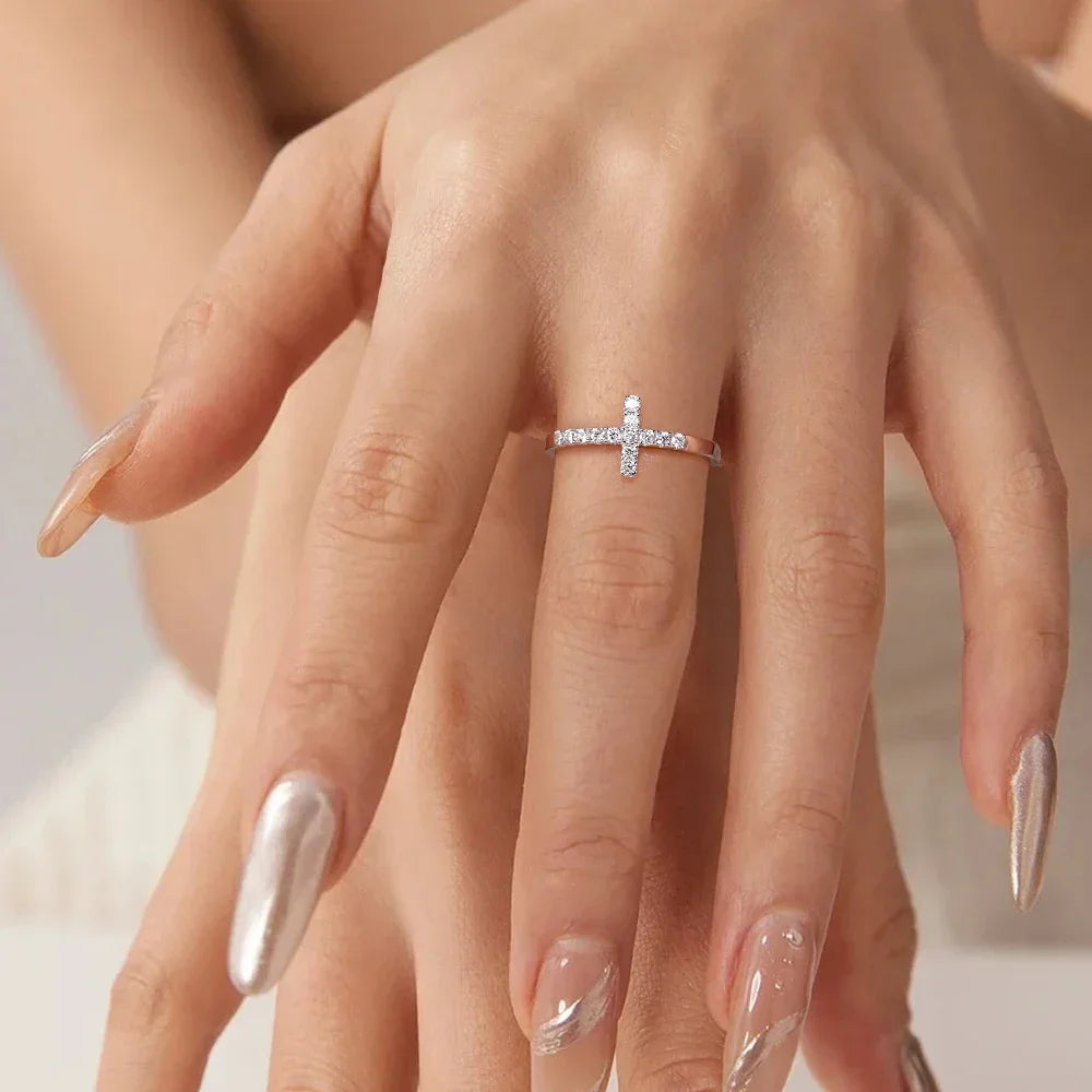 خاتم مويسانيتي من M-JAJA بقطر 1.7 مم، D VVS1، خاتم زفاف متقاطع للنساء من الفضة الإسترلينية 925، خاتم وعد، مجوهرات راقية، هدية، حفلات مواعدة