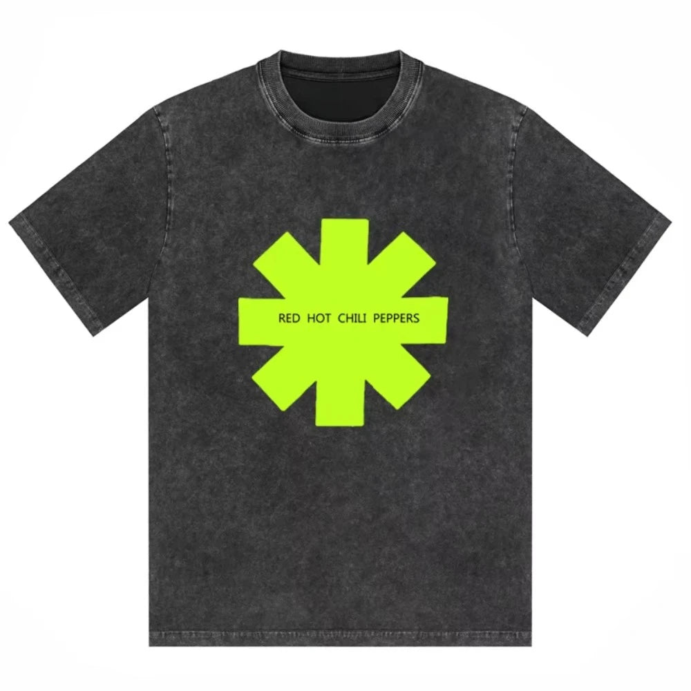 تي شيرت رجالي ونسائي مطبوع عليه شعار فرقة ريد هوت تشيلي بيبرز، مصنوع من القطن المغسول بتصميم هيب هوب، بأكمام قصيرة، ومقاسات كبيرة، مناسب للصيف