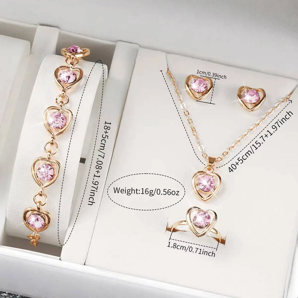 طقم ساعات نسائية كوارتز مزينة بزخارف زهور أنيقة، مكون من 6 قطع، مع سوار جلدي، مرصعة بأحجار الراين (بدون علبة)