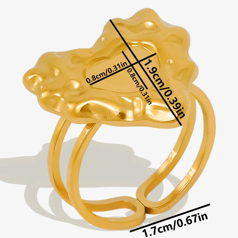 5 قطع/مجموعة خواتم من الفولاذ المقاوم للصدأ، لون ذهبي، قابلة للتعديل، مفتوحة، بتصميم عصري، مجوهرات نسائية أنيقة، لا يتغير لونها