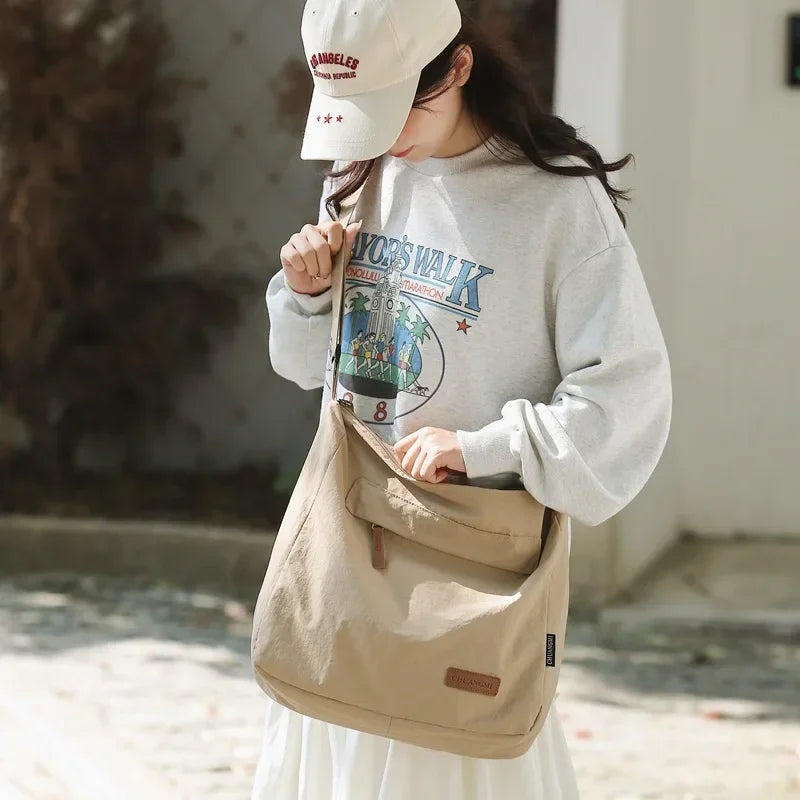 حقيبة كتف كبيرة من القماش للرجال والنساء من اليابان، حقائب رسول للطلاب، حقائب كتب من ماركة 2024، حقائب يد نسائية، حقائب كتف