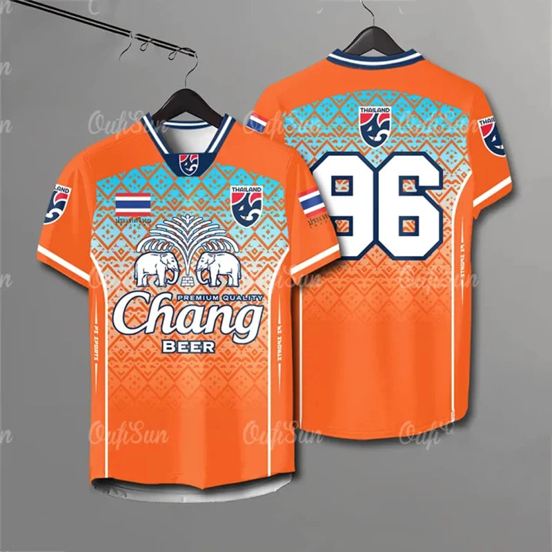Thailand Chang Elephant 3D Printed Short Sleeve Summer Street Sports T-shirt Man Designer Clothes High Quality Jersey Kids Tops