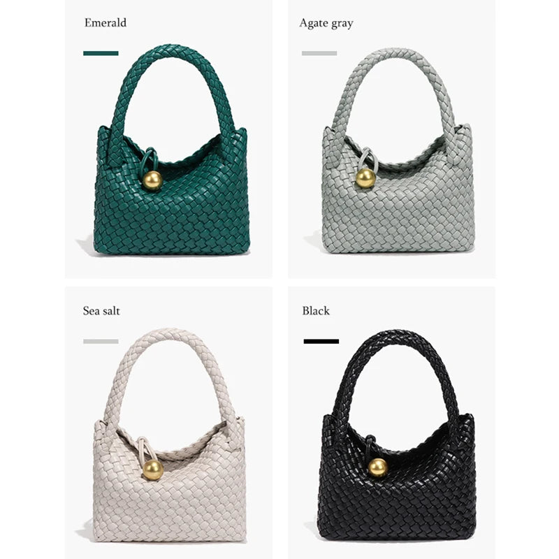 حقيبة كتف منسوجة للنساء، حقيبة كروس بودي للنساء، حقيبة يد صغيرة، محفظة من الجلد النباتي، حقيبة يد كبيرة، حقيبة هوبو