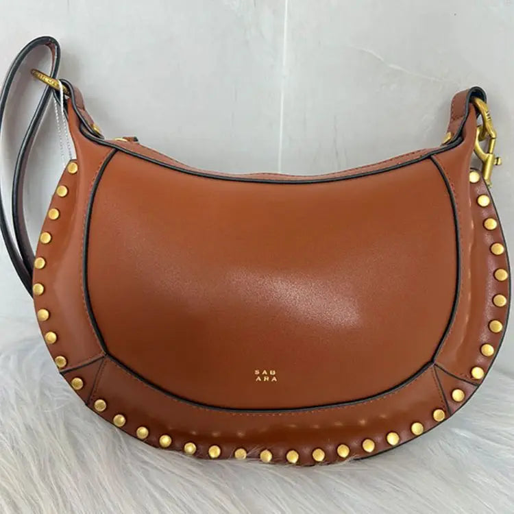 حقيبة كلاسيكية على شكل نصف قمر مرصعة بالذهب، حقيبة يد/حقيبة كتف بتصميم ريترو، قطعة عصرية وعصرية يجب اقتناؤها.