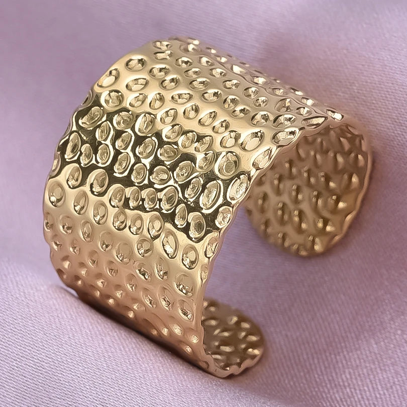 خواتم واسعة غير متساوية من الفولاذ المقاوم للصدأ للنساء والرجال، إكسسوارات، مجوهرات هندية، خاتم إصبع عتيق، هدية