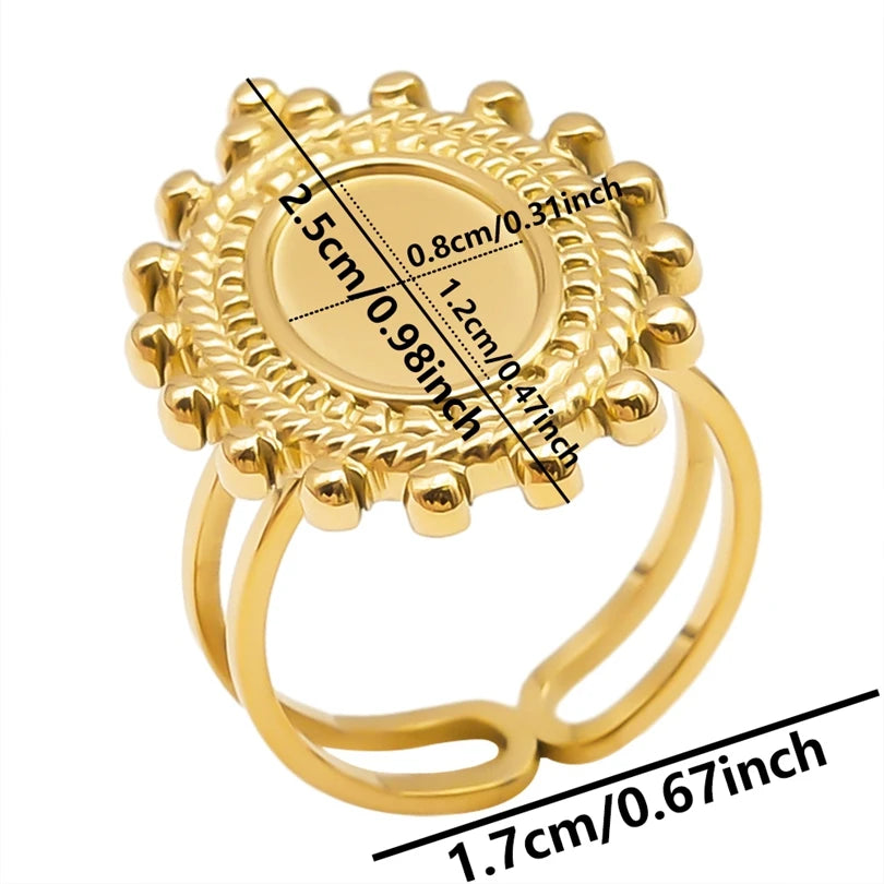 خمس قطع من حلقات قابلة للتعديل مطلية بالذهب ومصنوعة من الفولاذ المقاوم للصدأ، مثالية للنساء، هدية رائعة للفتيات، لا يتغير لونها أبداً.