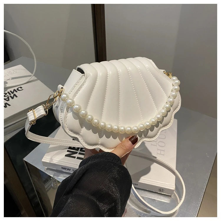 حقيبة كتف أنيقة على الطراز الكوري، حقيبة صدفية عصرية، حقيبة كروسبودي أنيقة وبسيطة، حقيبة جديدة لصيف 2025 للنساء