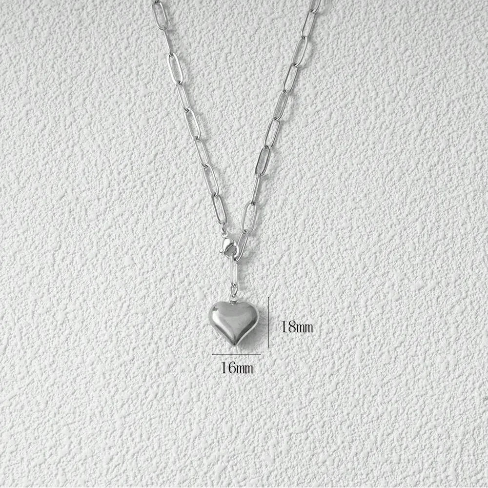 قلادات على شكل قلب من الفولاذ المقاوم للصدأ للنساء باللون الذهبي/الفضي بمشبك معدني قابل للتعديل، قلادة نسائية هدية عيد الحب
