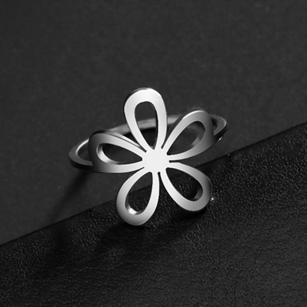 خواتم زهور بتصميمات متنوعة للنساء والفتيات، مصنوعة من الفولاذ المقاوم للصدأ، على شكل زهرة الأقحوان، مثالية لحفلات الزفاف والخطوبة وأعياد الميلاد، مجوهرات أنيقة، هدية مثالية للنساء.