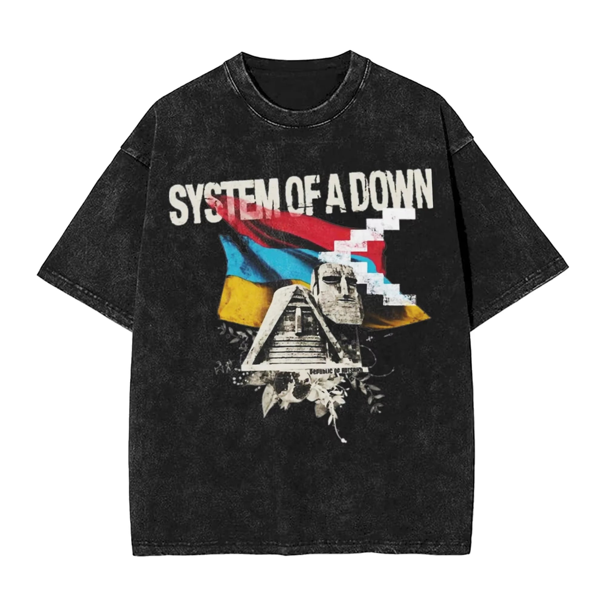 تي شيرت روك واشد، تي شيرت ستريتوير هيب هوب، تي شيرت SYSTEM OF A DOWN SOAD للرجال والنساء، 100% قطن، مطبوع هاراجوكو