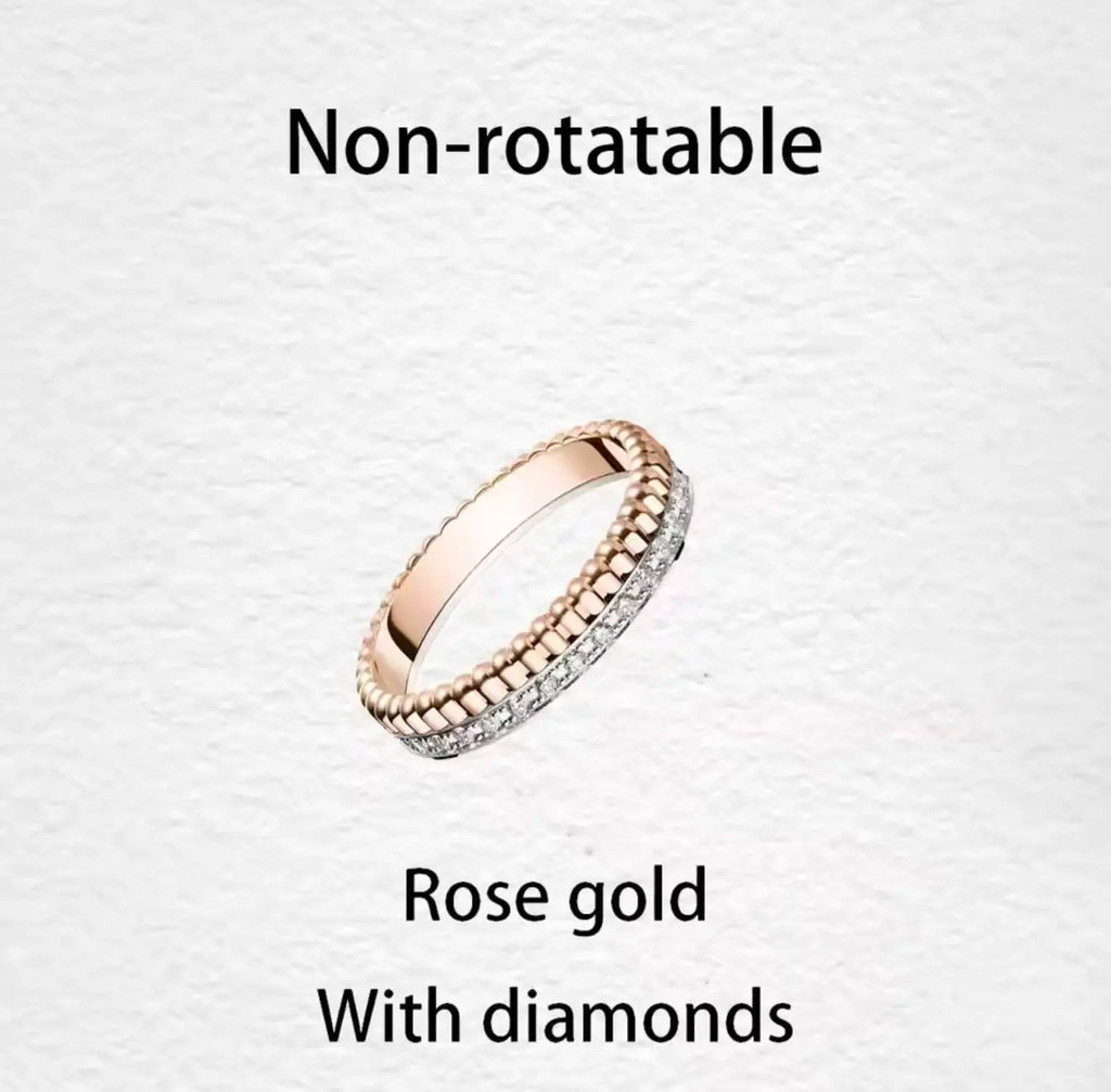 خواتم دوارة فاخرة على الطراز الفرنسي للرجال والنساء قابلة للدوران مصنوعة من مادة الموزانيت عالية الجودة باللونين الأسود والأبيض هدية للمهرجانات