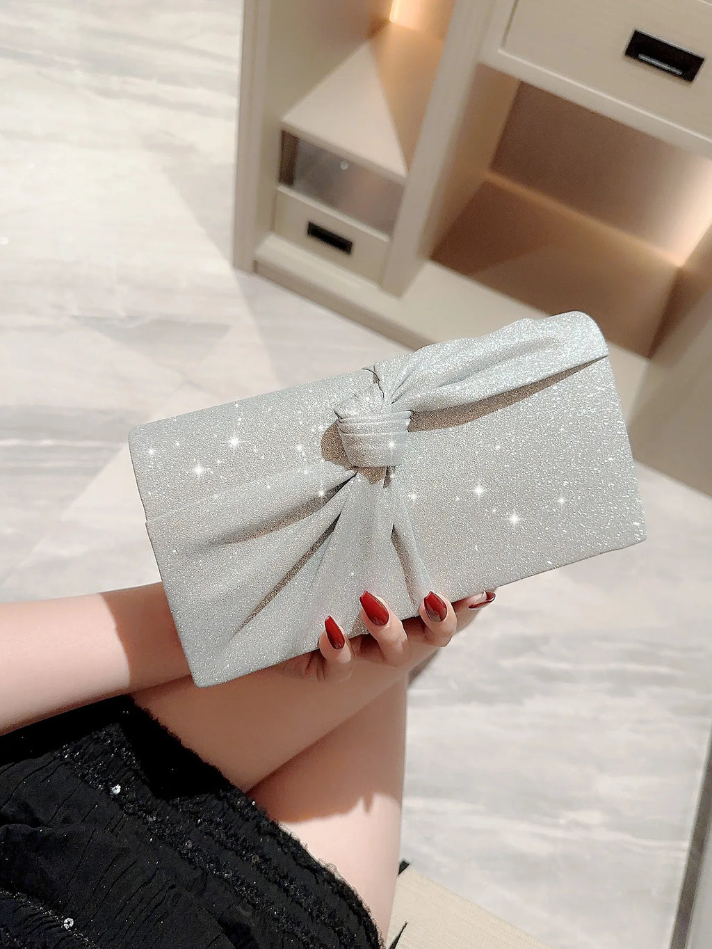 حقيبة سهرة نسائية كلاسيكية بتصميم متقاطع لامع، حقيبة يد، حقيبة حفلات، حقيبة سهرة، حقيبة فستان، حقيبة زفاف