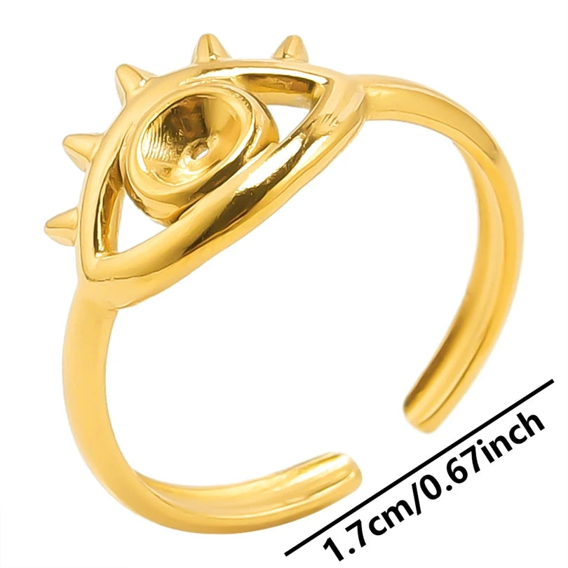 ٦ قطع/عبوة من حلقات مطلية بالذهب بقاعدة من الفولاذ المقاوم للصدأ، خواتم مفاصل فارغة يمكنك صنعها بنفسك للنساء، مجوهرات ساحرة لا يتغير لونها، بيع بالجملة