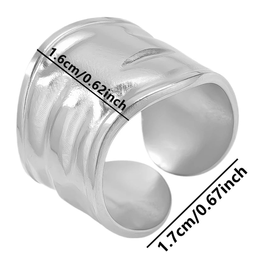 1 قطعة من خواتم عين النمر الكلاسيكية المصنوعة من الفولاذ المقاوم للصدأ القابلة للتعديل والمفتوحة للنساء والرجال إكسسوارات خاتم إصبع ذهبي اللون