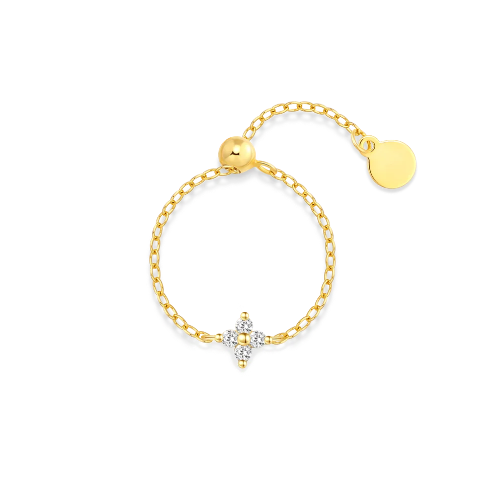 خواتم روكسي من الفضة الإسترليني عيار 925 بتصميمات نجوم مثمنة/دائرية/بتلات مرصعة بالزركون، للنساء، بسلسلة قابلة للتعديل.