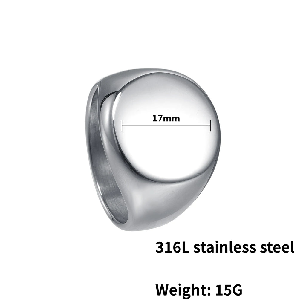 HNSP 316L Stainless Steel Round Smooth Ring For Men Male 2025 New Finger Jewelry Accessories