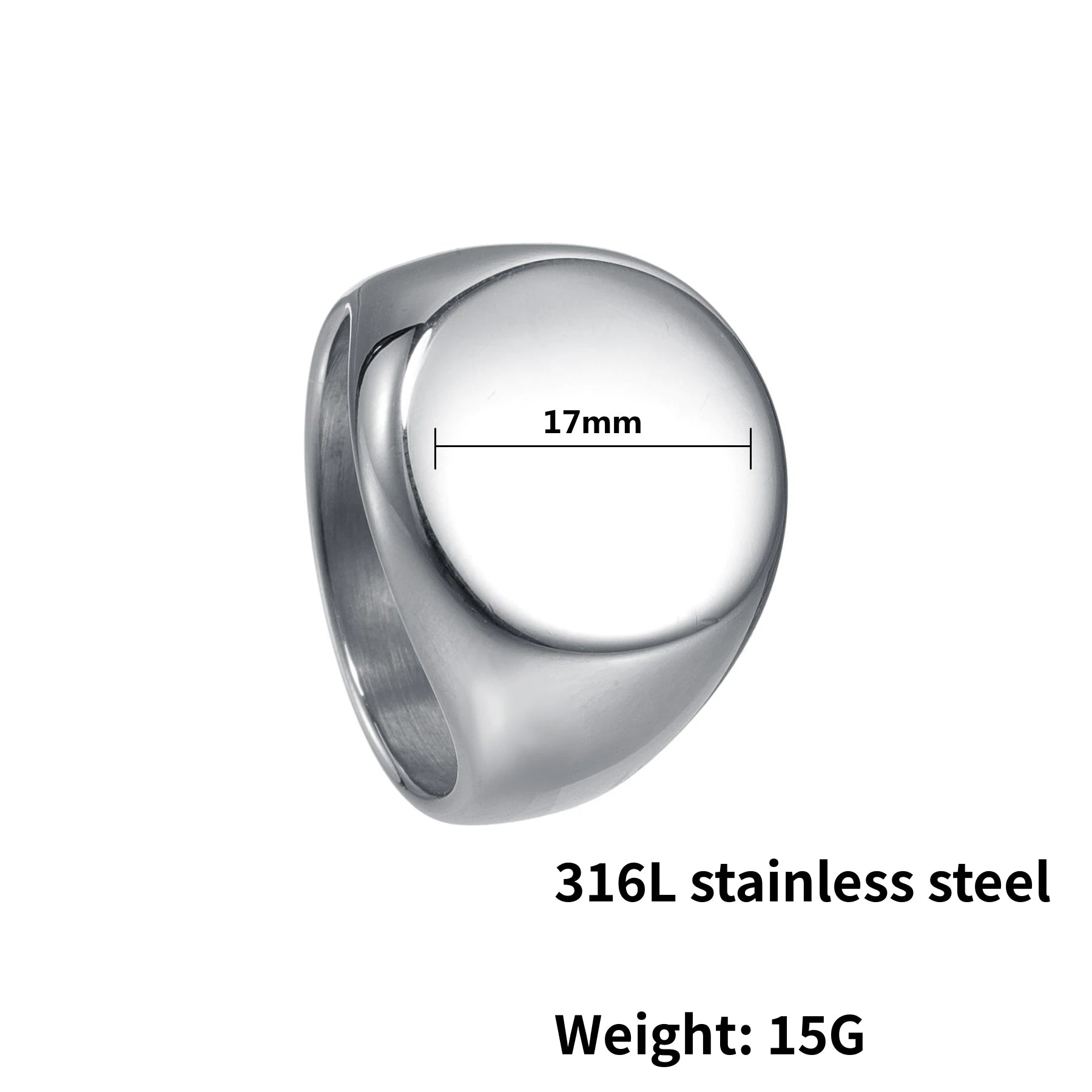 HNSP 316L Stainless Steel Round Smooth Ring For Men Male 2025 New Finger Jewelry Accessories