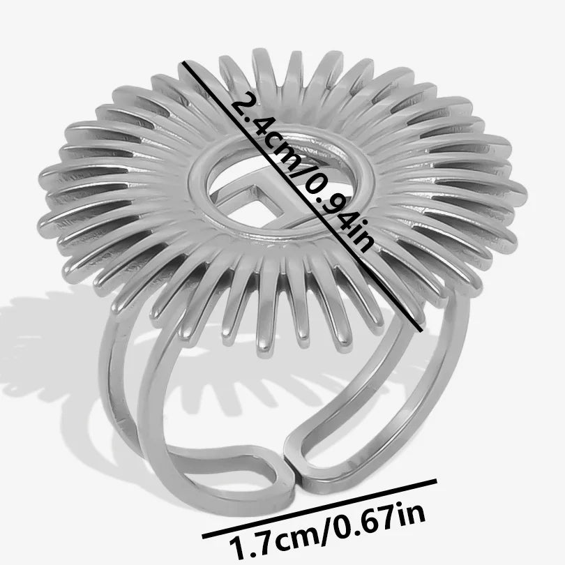 5 قطع/مجموعة خواتم من الفولاذ المقاوم للصدأ، لون ذهبي، قابلة للتعديل، مفتوحة، بتصميم عصري، مجوهرات نسائية أنيقة، لا يتغير لونها