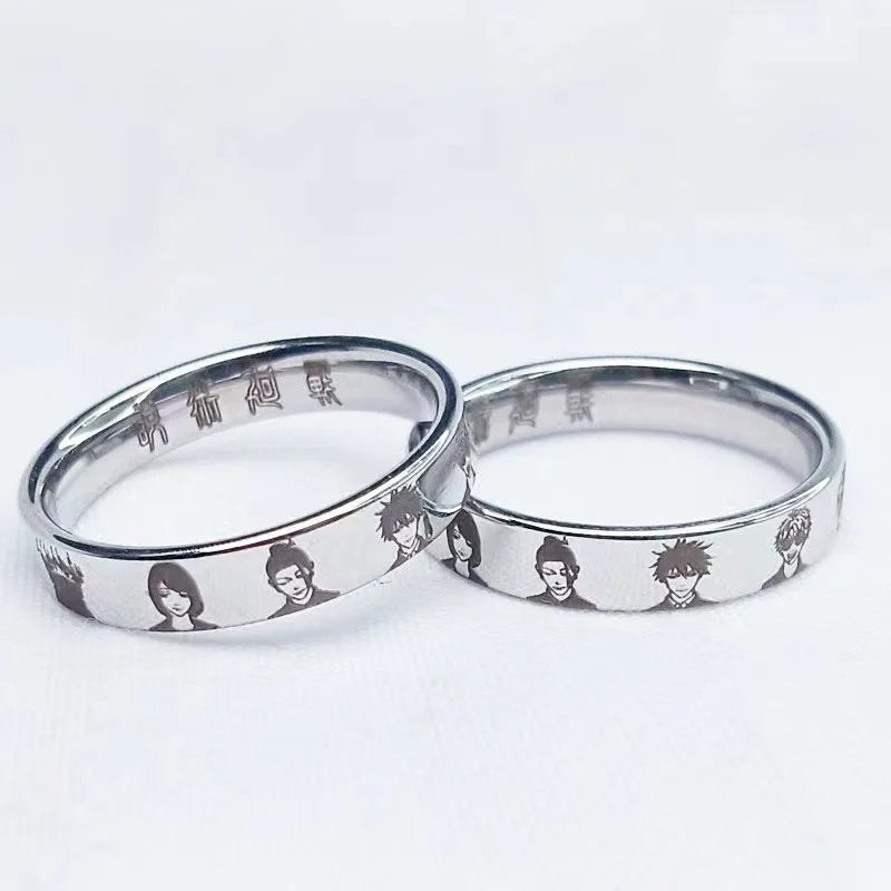 خاتم جوجوتسو كايسن إيتادوري يوجي المصنوع من الفولاذ التيتانيوم للرجال والنساء، خواتم أصابع بسيطة غير رسمية، خاتم لا يتلاشى، قلادة، هدايا جديدة