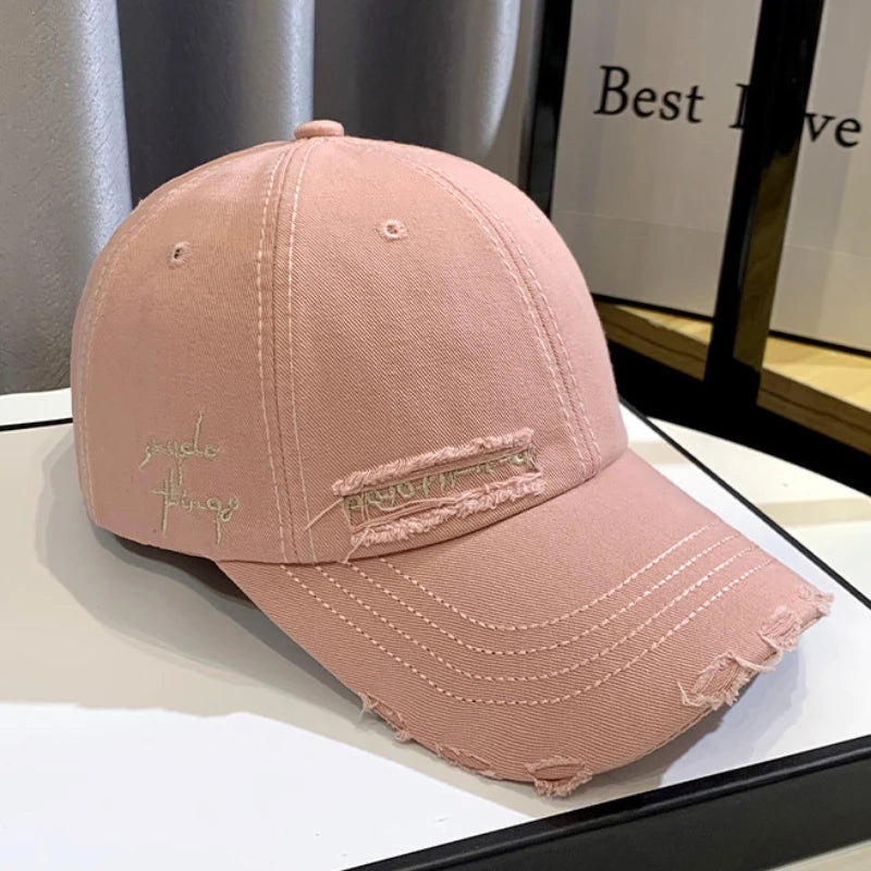 قبعة بيسبول واقية من الشمس مطرزة بفتحة على شكل مشاهير جديدة لعام 2025، قبعة نسائية صغيرة للوجه، مناسبة للربيع/ الخريف، النسخة الكورية، قبعة رجالية عصرية