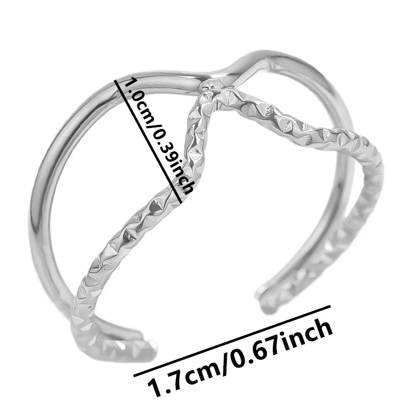 خاتم معدني عالي الجودة بتصميم غير منتظم ومجوف، مفتوح وقابل للتعديل، مصنوع من الفولاذ المقاوم للصدأ، مناسب للنساء والرجال، إكسسوارات مستوحاة من زهرة ونجمة البحر