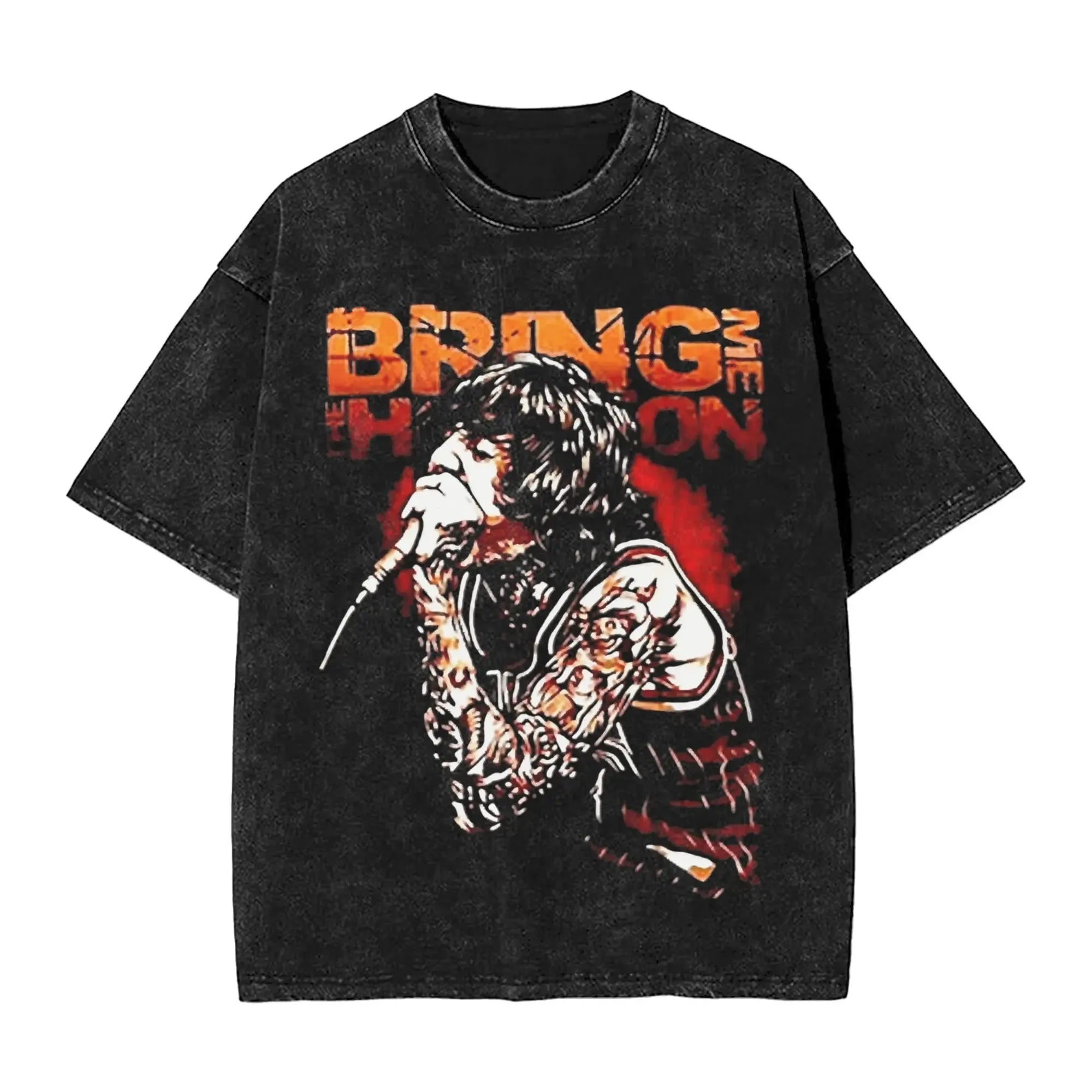 تيشيرتات فرقة الروك Bring Me The Horizon لمحبيها، تيشيرتات BMTH المغسولة العتيقة، تيشيرت صيفي بريطاني جديد، تيشيرتات قطنية عتيقة فضفاضة