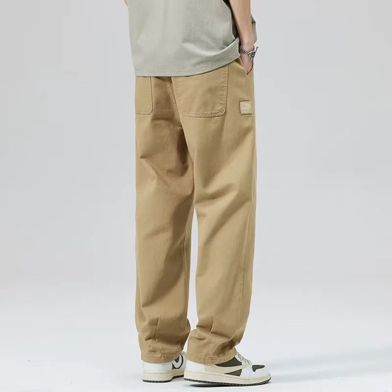 Spring Autumn Men's Casual Loose Straight Leg Pants Versatile Youthful Sle Comfortable Sports Trousers for Teens And Adults