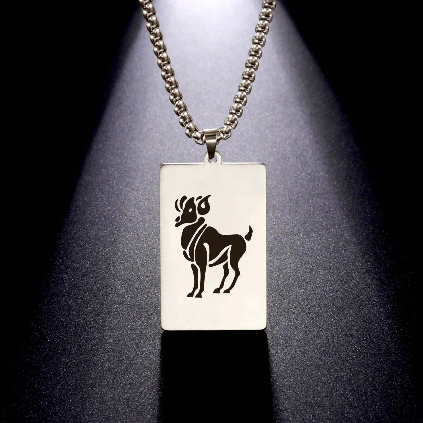 قلادة على شكل صندوق من 12 برجًا للرجال، مصنوعة من الفولاذ المقاوم للصدأ، بتصميم يوناني قديم، مكونة من 12 برجًا، هدايا