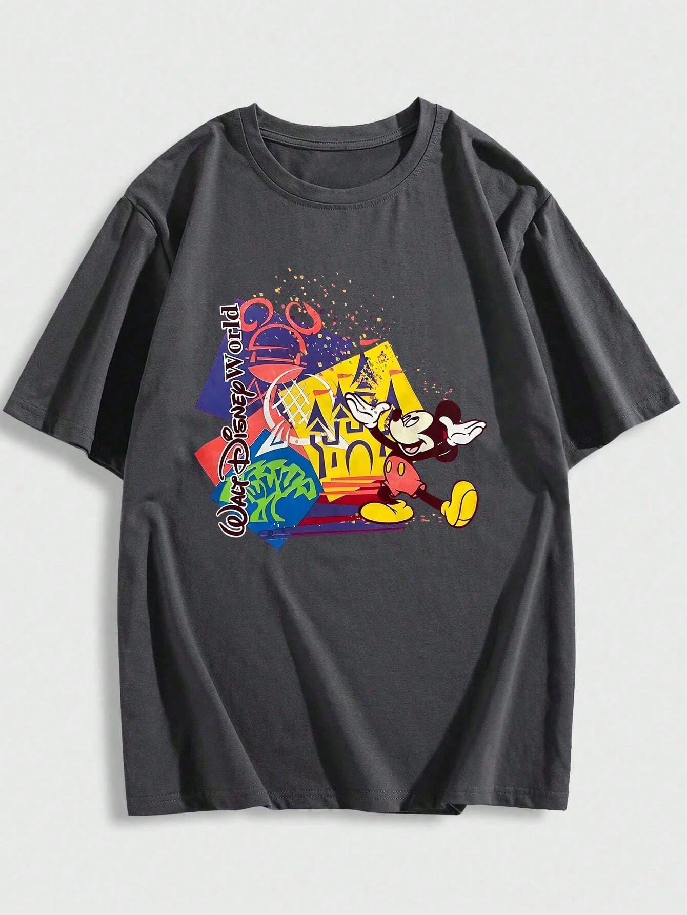 تيشيرت رجالي مطبوع عليه شخصيات ديزني ميكي ماوس ودونالد داك، مناسب للصيف، بتصميم كرتوني لطيف، بأكمام قصيرة، ملابس رجالية، ملابس مستوحاة من موضة الألفية الجديدة.