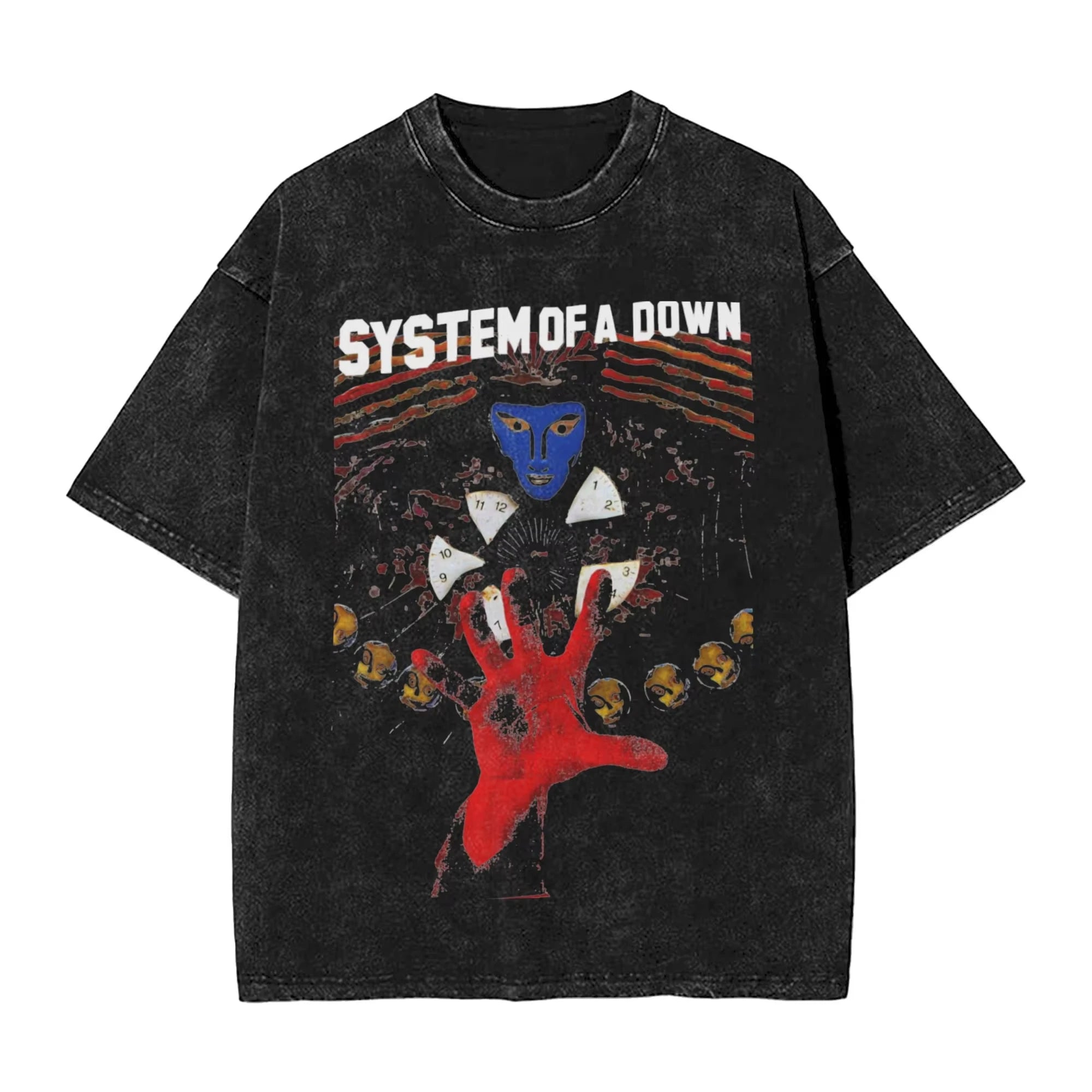 تي شيرت روك واشد، تي شيرت ستريتوير هيب هوب، تي شيرت SYSTEM OF A DOWN SOAD للرجال والنساء، 100% قطن، مطبوع هاراجوكو