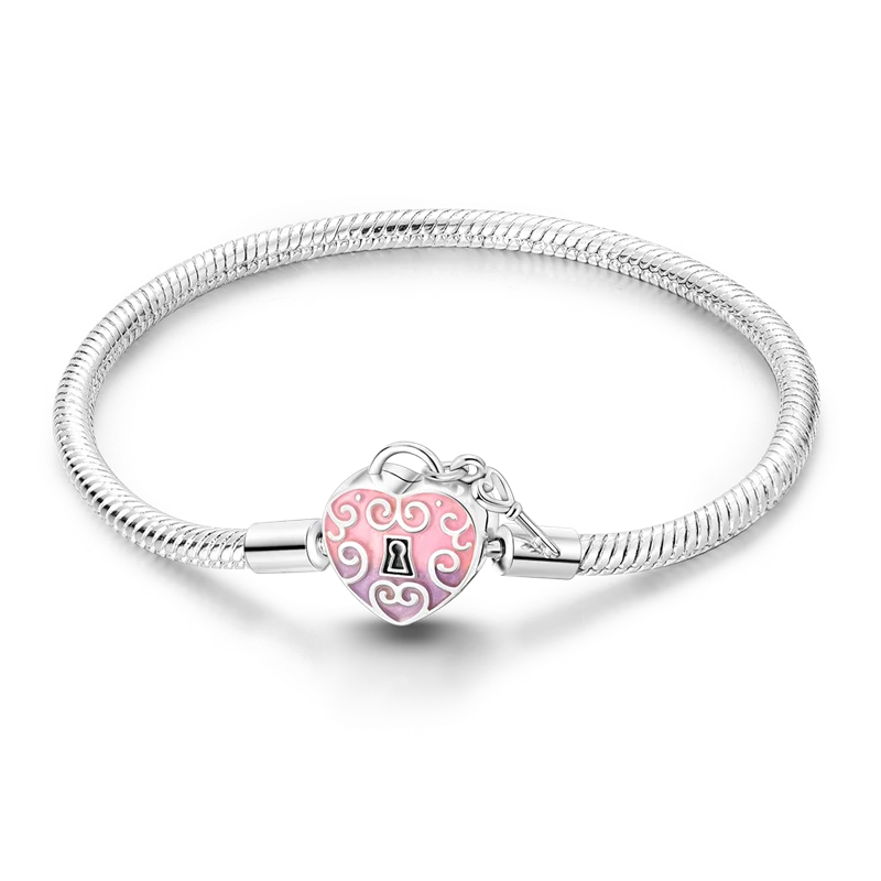 أساور من الفضة الإسترلينية عيار 925 بطول 17-20 سم على شكل فراشة على شكل ورقة البرسيم الأصلية تناسب خرز سحر DIY مجوهرات نسائية أنيقة