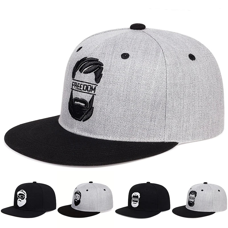 قبعات هيب هوب مطرزة بلحية العم للجنسين مناسبة للربيع والخريف، قبعات بيسبول كاجوال قابلة للتعديل، وقبعات واقية من الشمس للاستخدام الخارجي