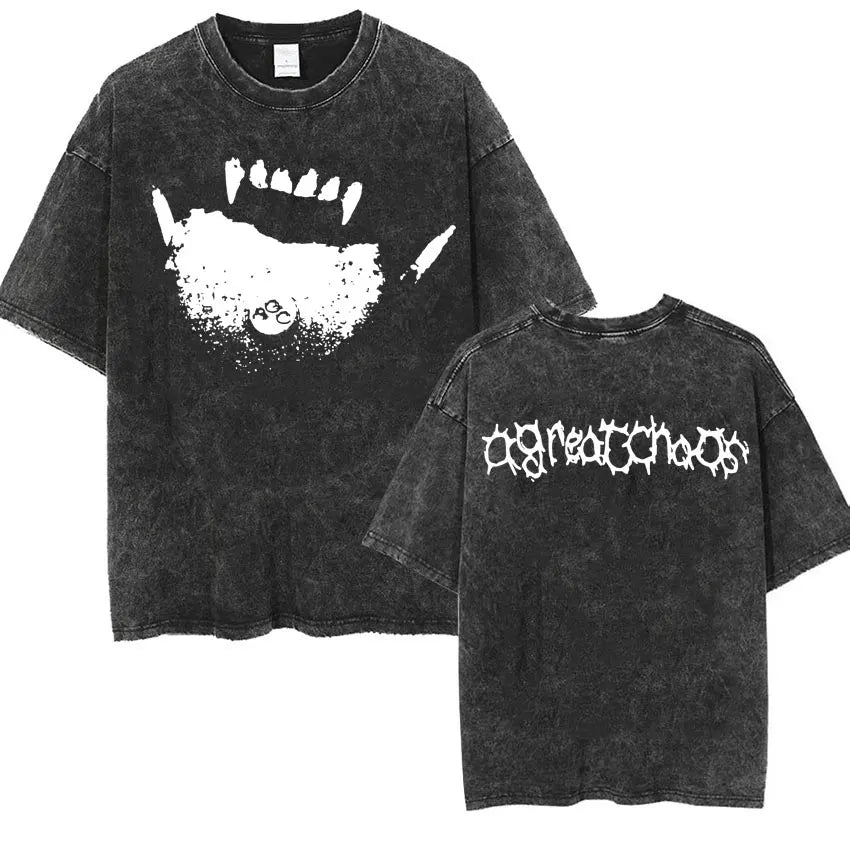 تي شيرت رجالي كبير الحجم مطبوع عليه شعار فرقة بلاي بوي كارتي I AM MUSIC من Opium Ken Carson Narcissist Tour