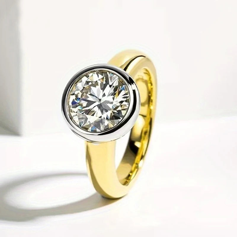 خاتم مويسانيتي فضي عيار 925، بسيط ولامع، مناسب لحفلات الخطوبة والزفاف للرجال والنساء، هدايا مجوهرات الموسم