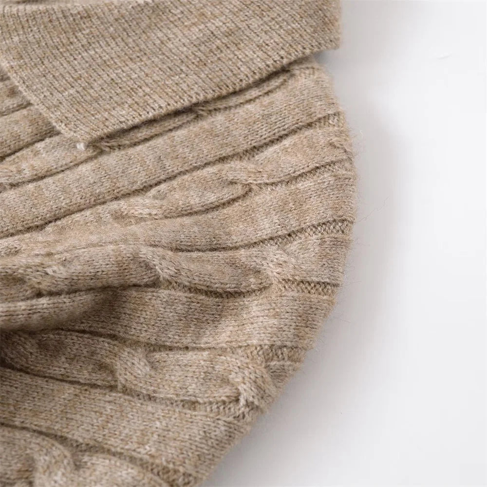 قميص بولو نسائي جديد للخريف بأكمام طويلة وثمانية أرجل محبوك