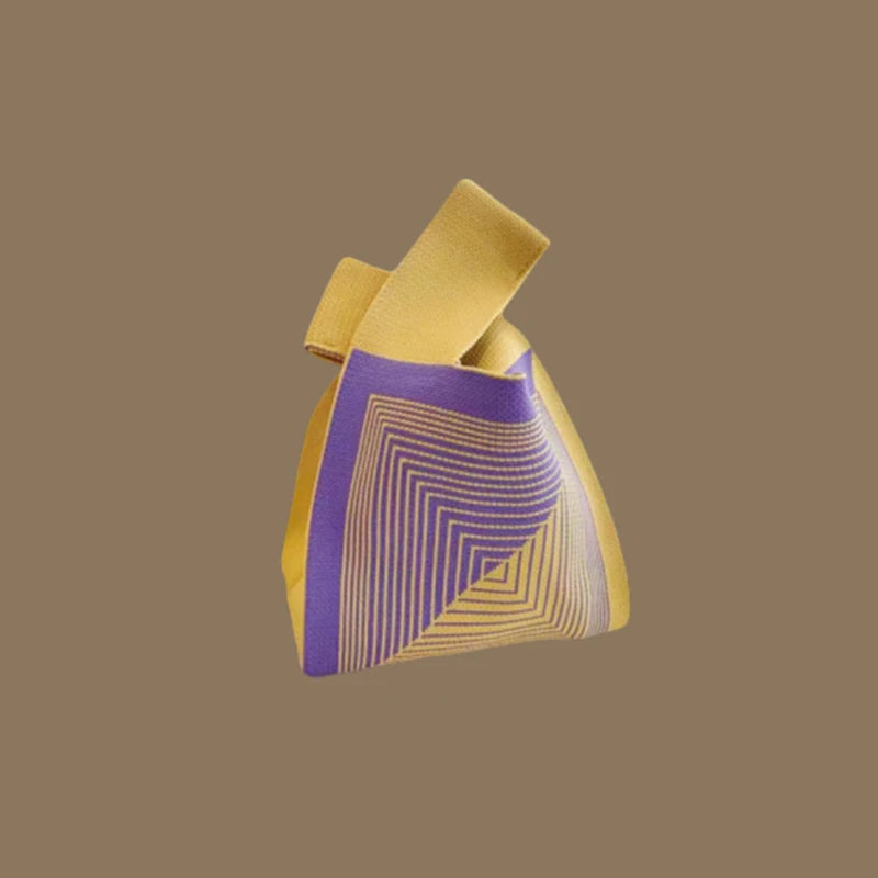 حقائب يد نسائية أنيقة مصنوعة يدويًا محبوكة، حقيبة معصم صغيرة بعقدة، حقيبة تسوق كورية كاجوال قابلة لإعادة الاستخدام