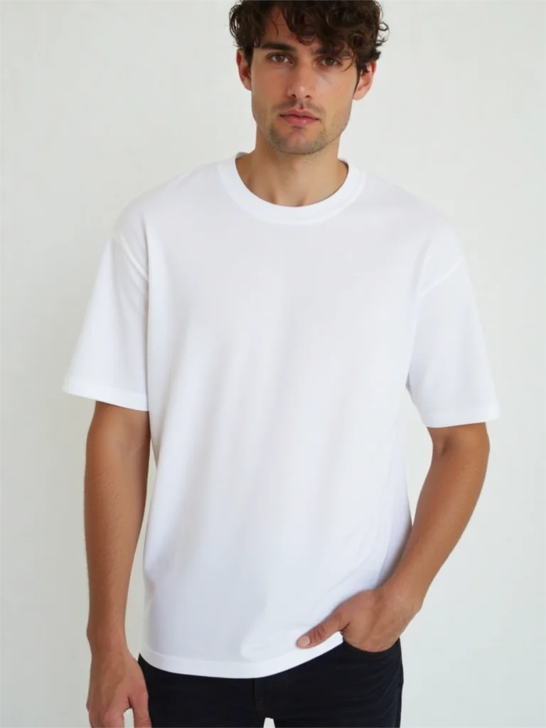 4 قطع 260 جرام ثقيل الوزن 100% قطن ماركة تي شيرت رجالي قصير الأكمام تي شيرت أبيض كاجوال قابل للتنفس برقبة مستديرة