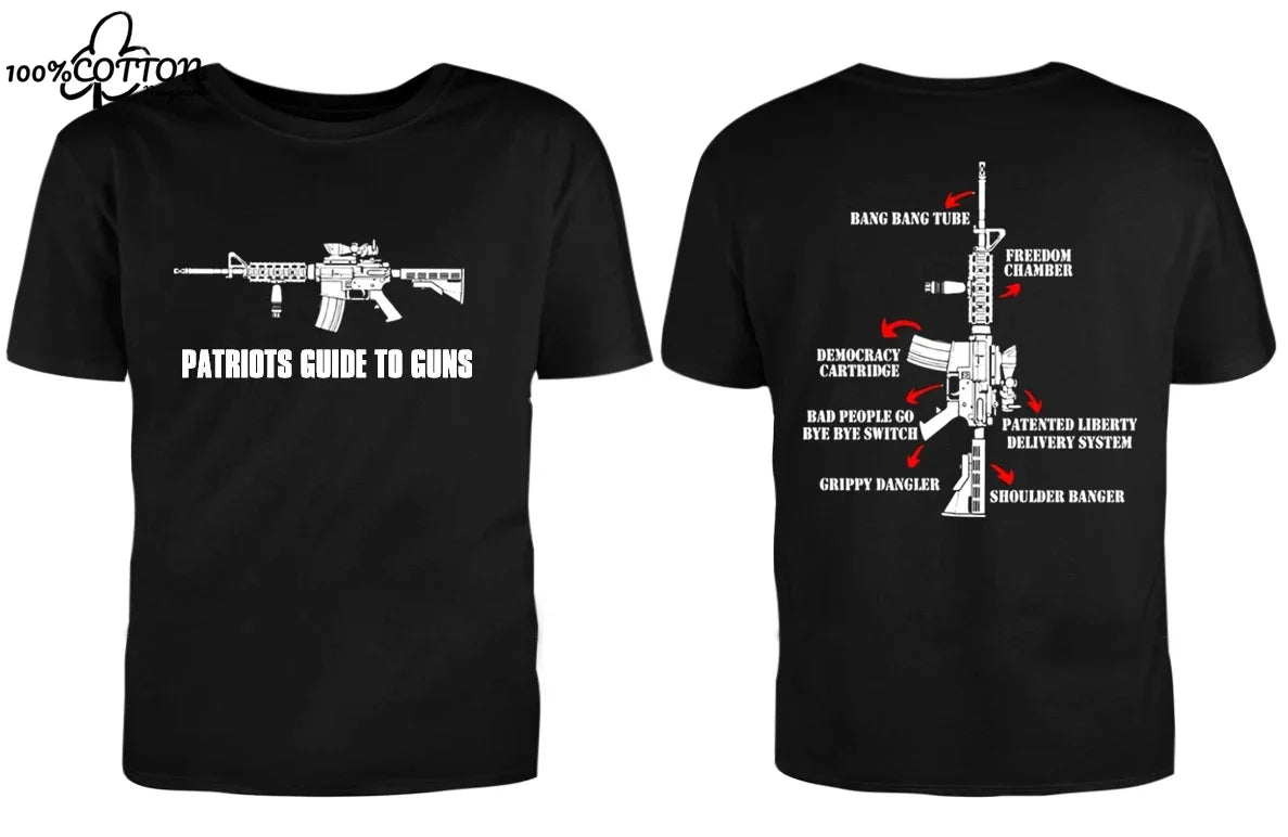 تي شيرت رجالي من LE Barrett Firearms مصنوع من القطن مطبوع عليه صورة بندقية على الوجهين، للرجال والنساء، تي شيرتات برسومات جرافيكية