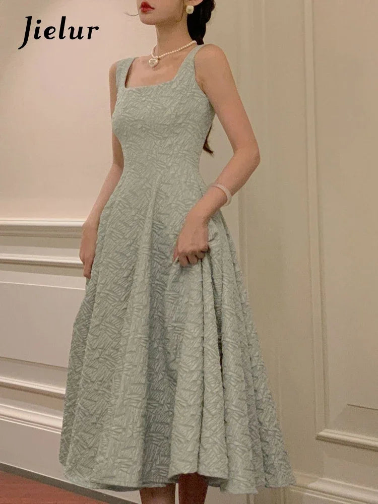 Summer Women Vintage Elegant Party Sleeveless Midi Dress Lady Evening Party A Line Fashion Prom Female Clothing Vestido