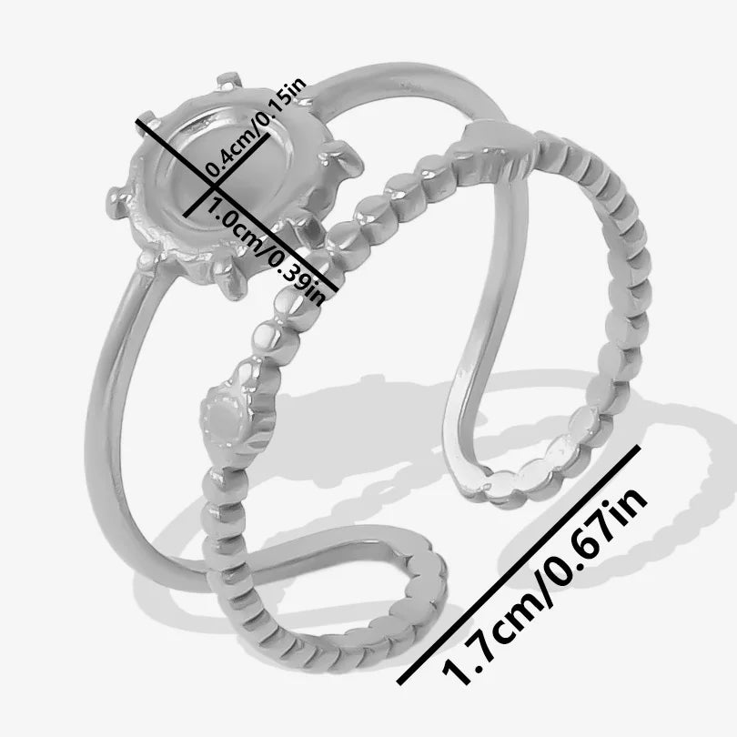 5 قطع/مجموعة خواتم من الفولاذ المقاوم للصدأ، لون ذهبي، قابلة للتعديل، مفتوحة، بتصميم عصري، مجوهرات نسائية أنيقة، لا يتغير لونها