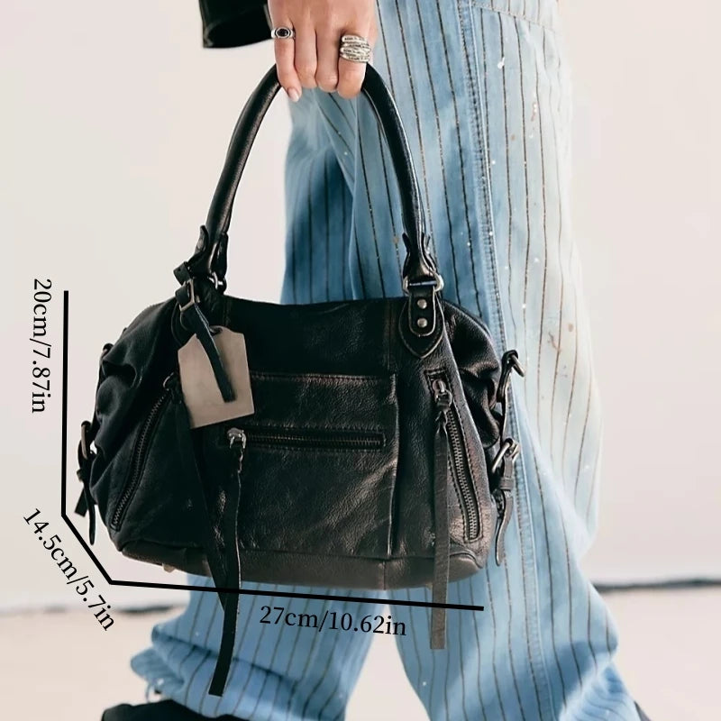 حقيبة توت إيمرسون، حقيبة يد نسائية كلاسيكية، حقيبة دراجات نارية عصرية جديدة مع أحزمة، حقيبة كتف بتصميم فاخر لأسلوب يومي أنيق